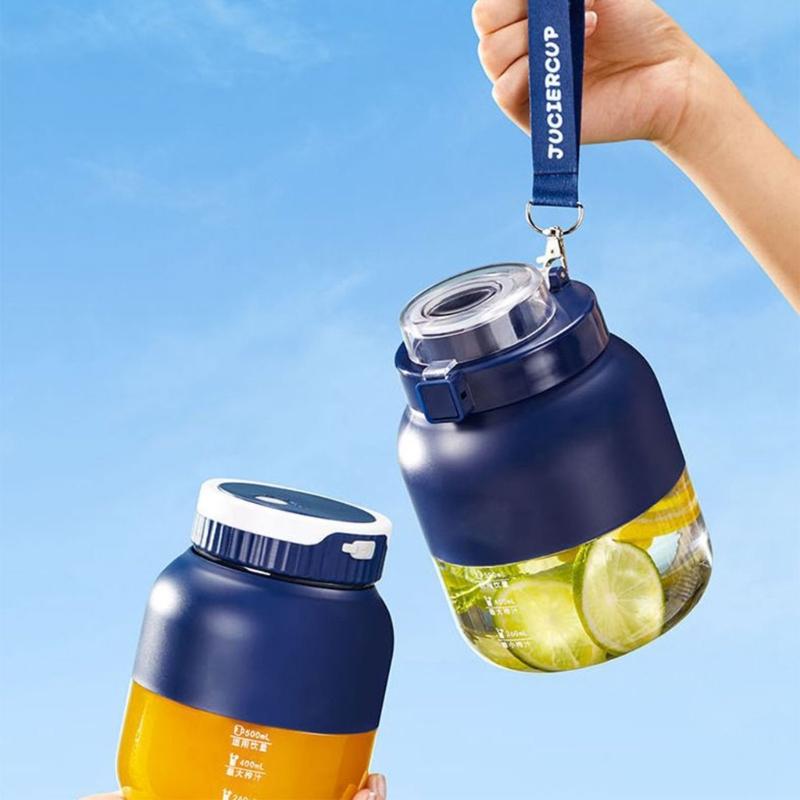 Portable Blenders for Shakes and Smoothies 500ml Travel Cup with 2 Lid USB Rechargeable Portable Juicer for Home Travel