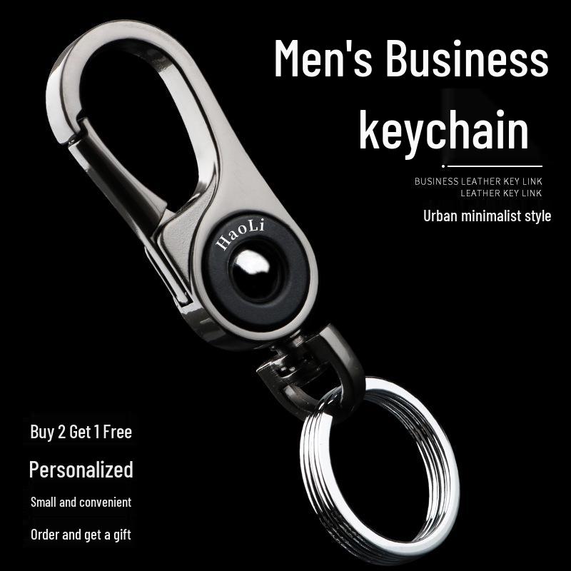 Men's Titanium Alloy Key Chain Pendant with Stainless Steel Ring