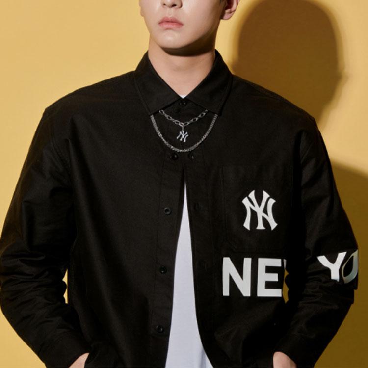 New MLB Base Logo Shirts Unisex Black 3AWS00121-50BKS