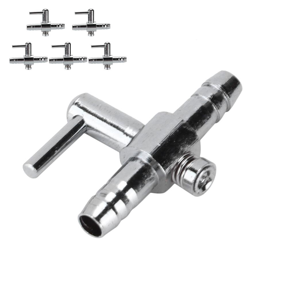 5 Pcs Aquarium Air Valve One Way Stainless Steel Flow Control Lever Valve for Fish Tanks