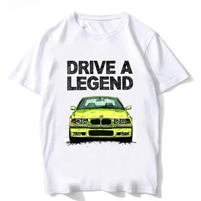 Retro Germany EUDM - E34 M5 Tshirts Summer Men Short Sleeve Old Legend E30 M3 Classic Car T-Shirt Boy Casual Tops Man White Tees