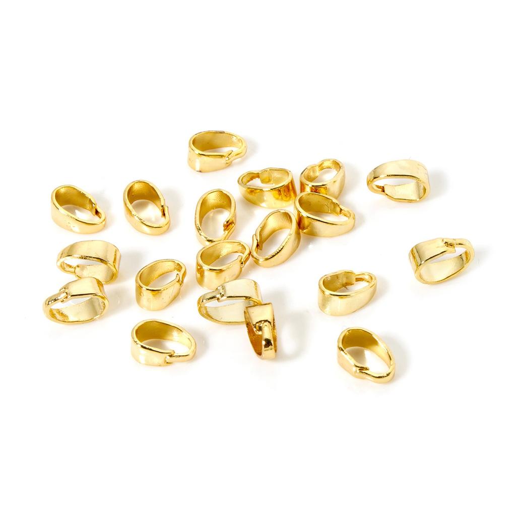 50pcs Brass Pendant Pinch Bails Clasps Gold Plated Sliver Plated Multisize Brass Melon Seed Buckle High Quality Jewelry Findings