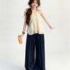 Pure desire for vacation style temperament hollow embroidered beaded sling vest summer new small sweet short top