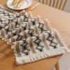Boho Table Runner for Home Decor Beige & Brown Weave Farmhouse Table Runner with Tassels for Bohemian Dining Bedroom Decor