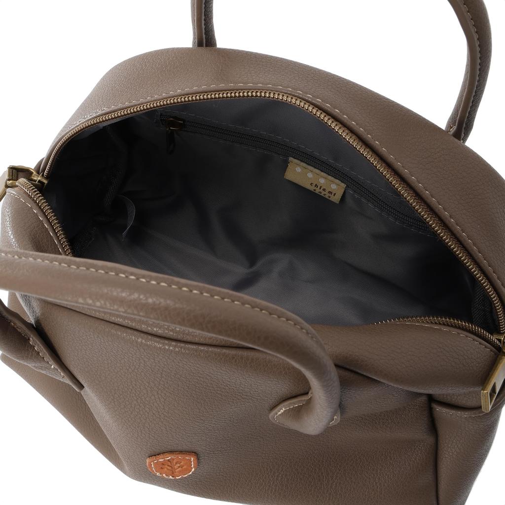 Chiemi Sacs Handtas, Mini Boston Tas, Schoudertas, 2-Weg, Eenvoudig, Natuurlijk, Bruin, 2402-6252