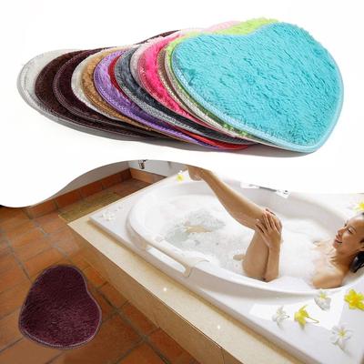 40x30cm Shower Nonslip Floor Plush Heart Mat Memory Foam Bath Rug Flannel Carpet