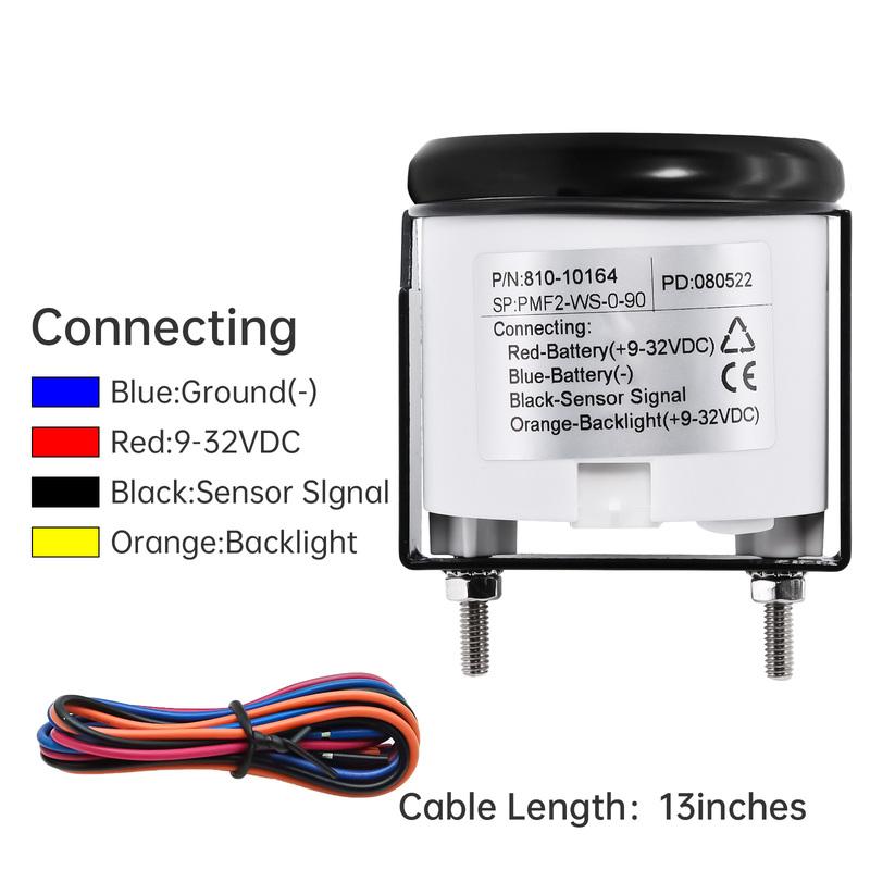 2" 52mm Fuel Gauge +Sensor 0-90ohm Car Boat Motorcycle Electronic LED Display Fuel Level Moto Meter Car Gauge Black With Sensor