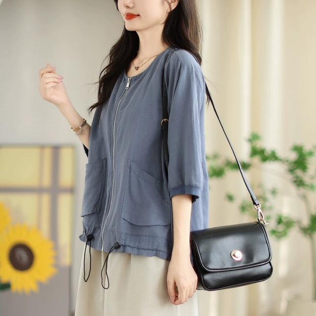 

DIMANAF 2025 Весенняя куртка рубашка большого размера футболка женская с коротким рукавом карманы модные топы футболки свободные футболки новые