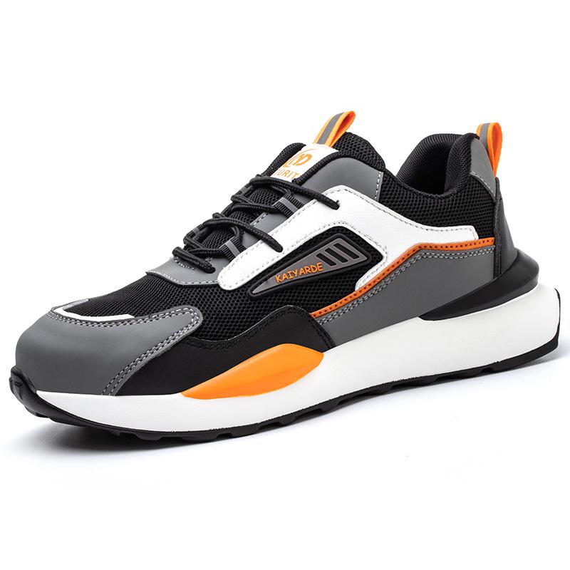 Scarpe antinfortunistiche da uomo ultraleggere con puntale in acciaio: Calzature da lavoro traspiranti, anti-schiacciamento, anti-perforazione, casual, con suola spessa, con suola morbida