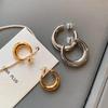 Gold-Electroplated C-Shaped Earrings for Women - Elegant Luxury, Simple and Large Circle Design