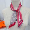 Multi-purpose Small Scarf Buckled Printing Skinny Bag Scarf Brand Silk Foulard Women Ribbon Scarves For Ladies
