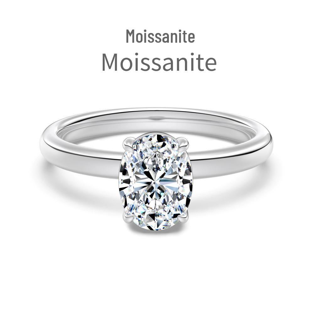 

Women s 925 Sterling Silver Moissanite Ring: Simple Retro Oval Setting, 1.5-2.0 Carat Wedding Band. Size 6