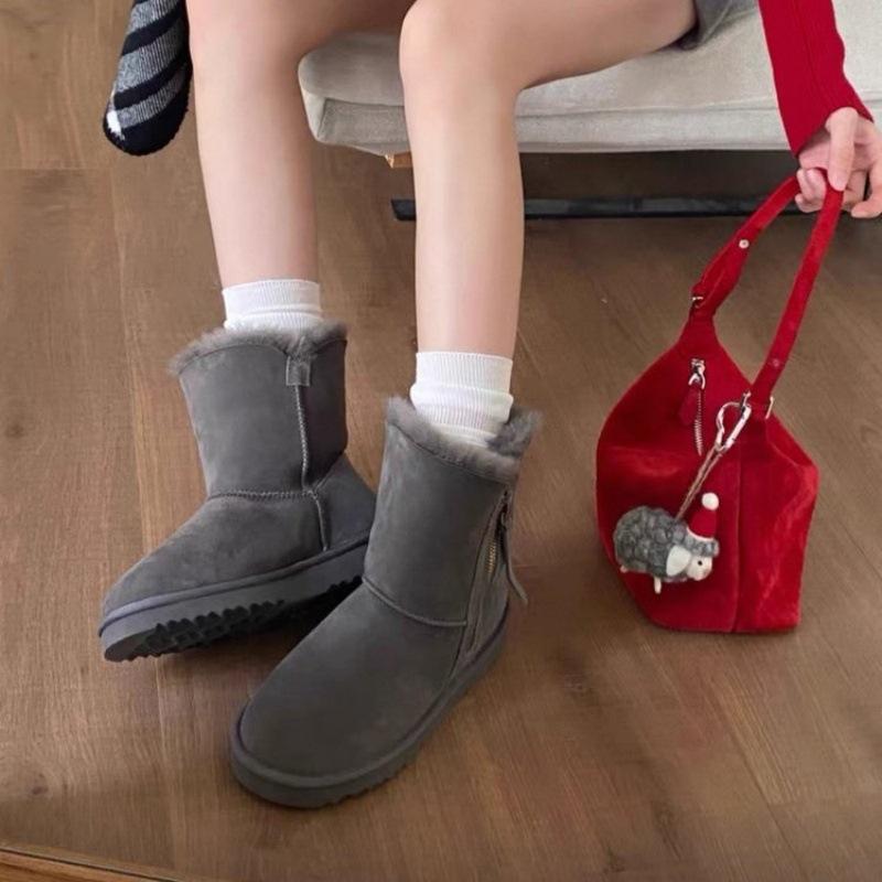 

Женские модные зимние теплые меховые полусапоги с мягкой подошвой, легкие, с подкладкой, нескользящие, повседневные спортивные хлопковые сапоги 39 серый