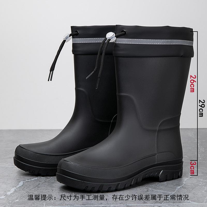 shoes men's non-slip bundle mouth medium and long tube waterproof household water boots camping fishing water shoes catching the sea rubber shoes