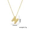 18K Gold-Plated Copper Necklace with Micro-Inlaid Zirconia & 26 Letter Pendant - Classic and Versatile European-American Jewelry