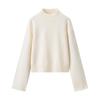 Korean Style Solid Color Casual Stand Collar Loose Knit Cardigan