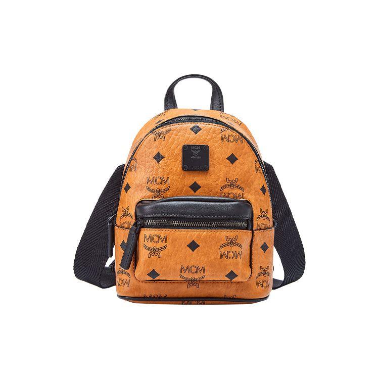 MCM Stark Klassiek Monogram Afneembare Schouderband Leer Mini Crossbody Tas Dames tassen Bruin Cognac Zwart MMRCAVE01CO001 Basic Set (Bag+Dust Bag)