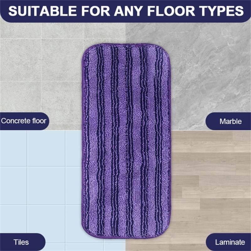 6Pieces Reusable Wet Jet Pads for SwifferWet Jet Mop Microfiber Mop Refill for Wet Mopping Cloths Washable Mop Pads