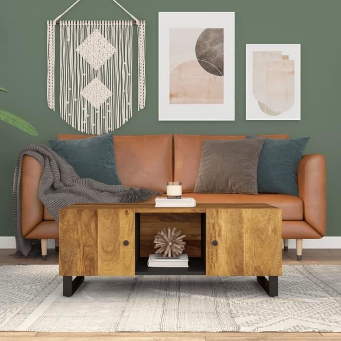 VidaXL Table basse 100x54x40cm bois de manguier solide et d'ingénierie 351953