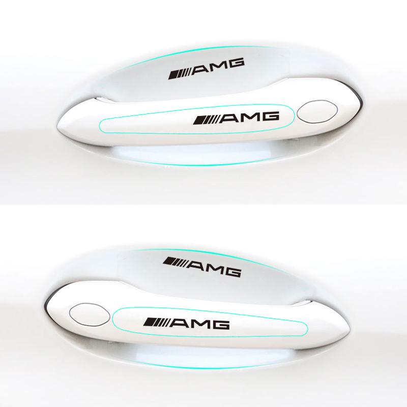 8xCar Door Handle Bowl Scratch Protective Stickers For Mercedes Benz AMG Smart W205 C300 W203 W206 W108 W124 W126 W140 W168 W