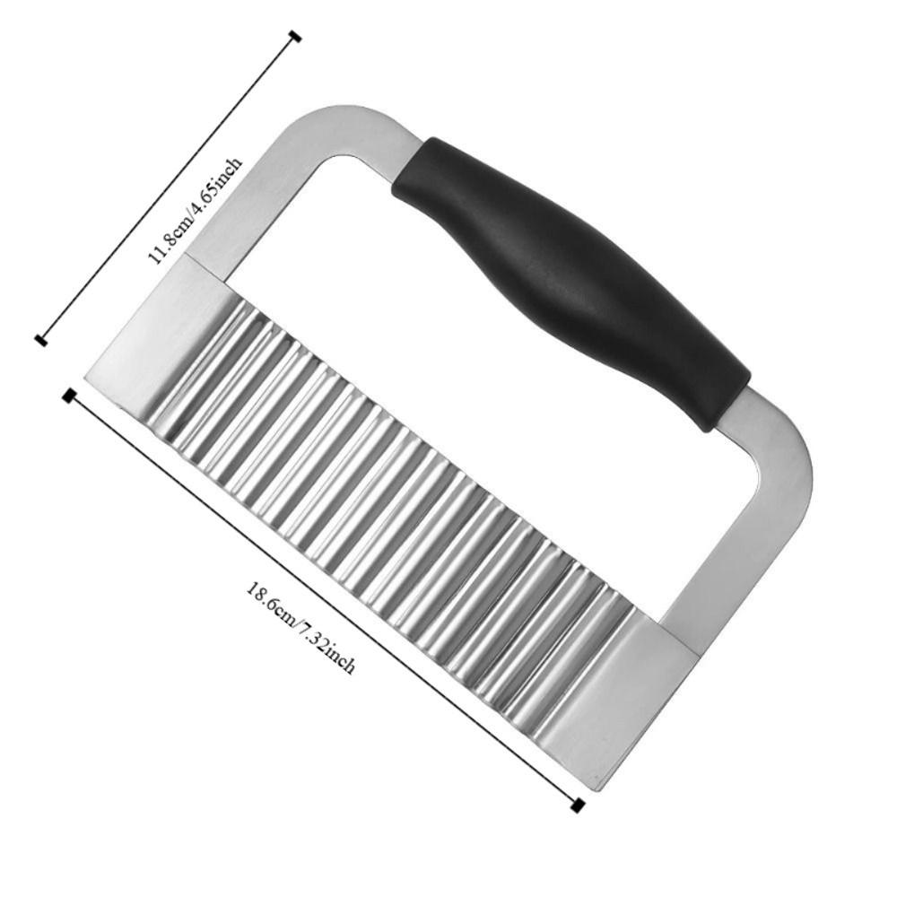 Non-slip Handle Wavy French Fries Cutter Stainless Steel Potato Chopper Crinkle Cutter  Vegetable