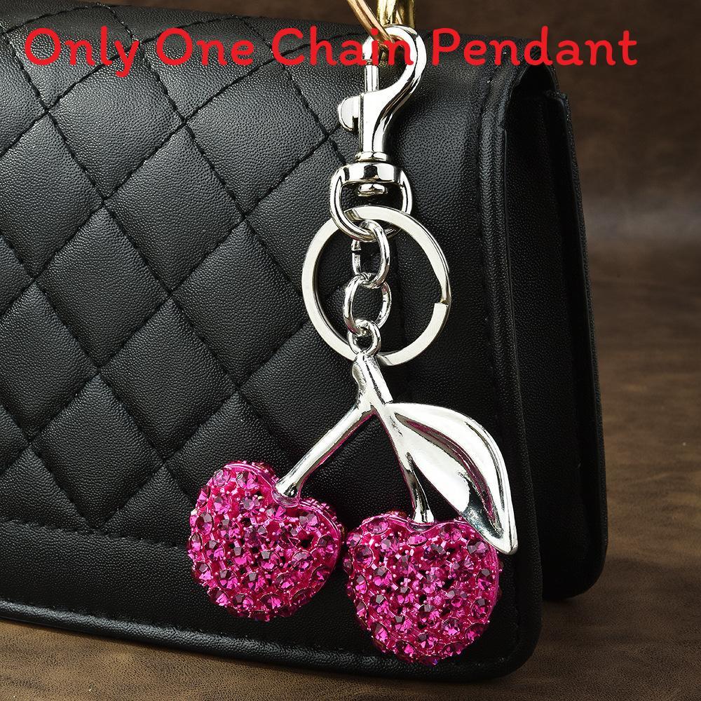 Cherry Keychain Jewelry Gift For Women With Diamond Embellishments For Fashion Accessories