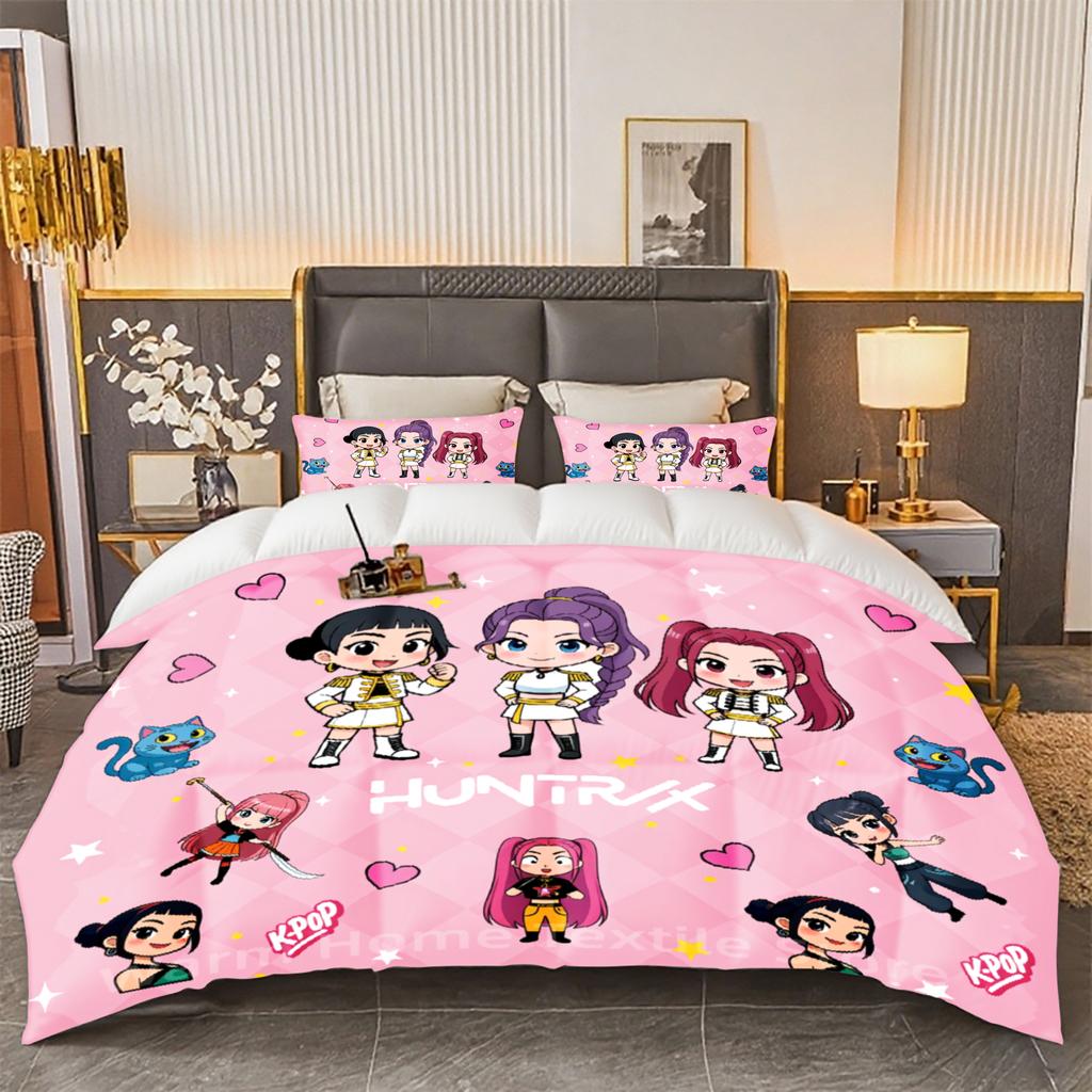 KPOP Bedding Set Demon-Hunters Duvet Cover Set Soft Single Twin Double Size Home Decor Birthday Gift For Girls Women Home Decor