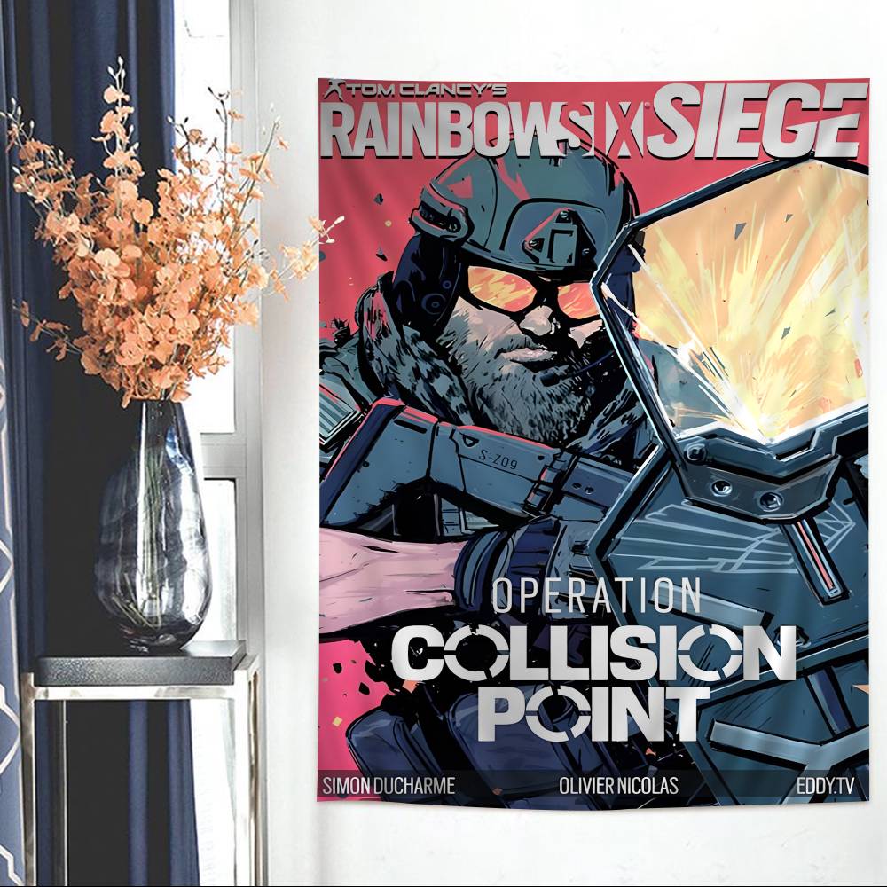 Tom Cclancys Rainbow Six Siege Movie Printed Large Wall Tapestry Hanging Tarot Hippie Wall Rugs Dorm Cheap Hippie Wall Hanging 74x94cm(29x37in)