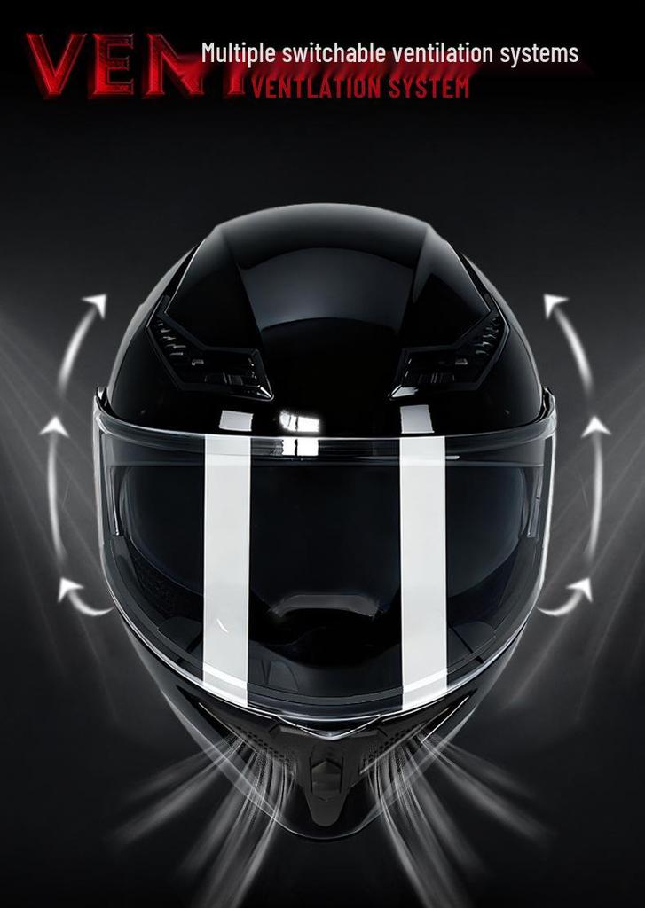 All-Season Universal Flip-up Motorcycle Helmet with Double Visor and Bluetooth Earbuds for Men and Women