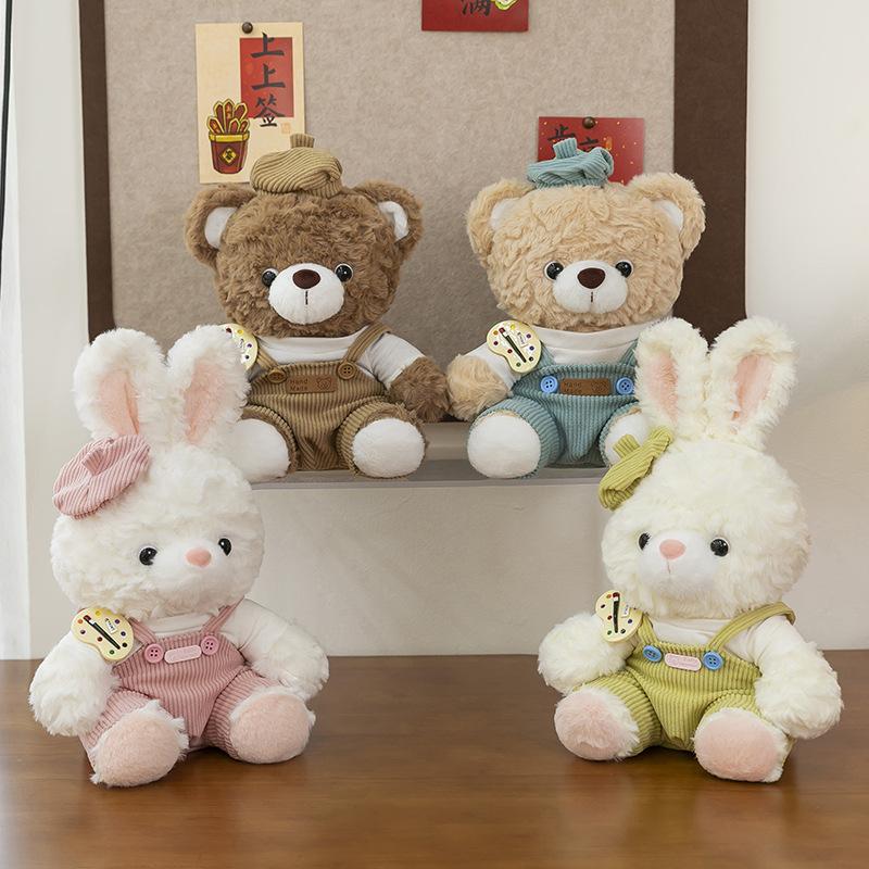 New Painter Series Cute Teddy Bear Plush Doll Cute Rabbit Doll Children Girls Birthday Gift