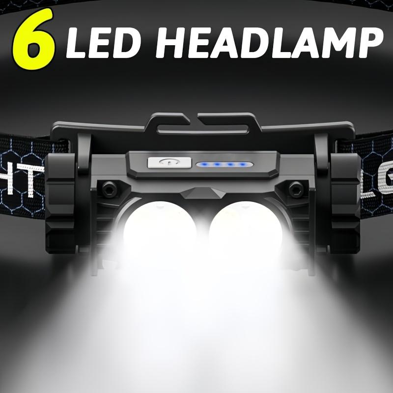 USB Wiederaufladbare Stirnlampe Taschenlampe 6LED Freihändig Magnetische Arbeitsleuchte mit Leistungsanzeige für Außen- und Innengebrauch