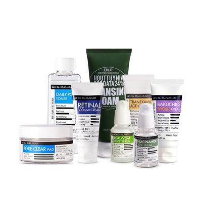 Dermafactory Porenpflege 8-teiliges Set (8 Stück) – Houttuynia, AHA/BHA, Niacinamid, Echte Aloe, Bakuchiol, Tranexamsäure, Retinal, Koreanisch