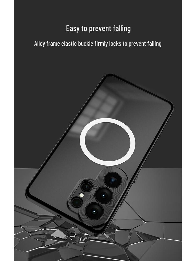 Samsung S26 Ultra Magnetic Buckle Phone Case, S25 Plus Metal Lens, S24 Drop Protection