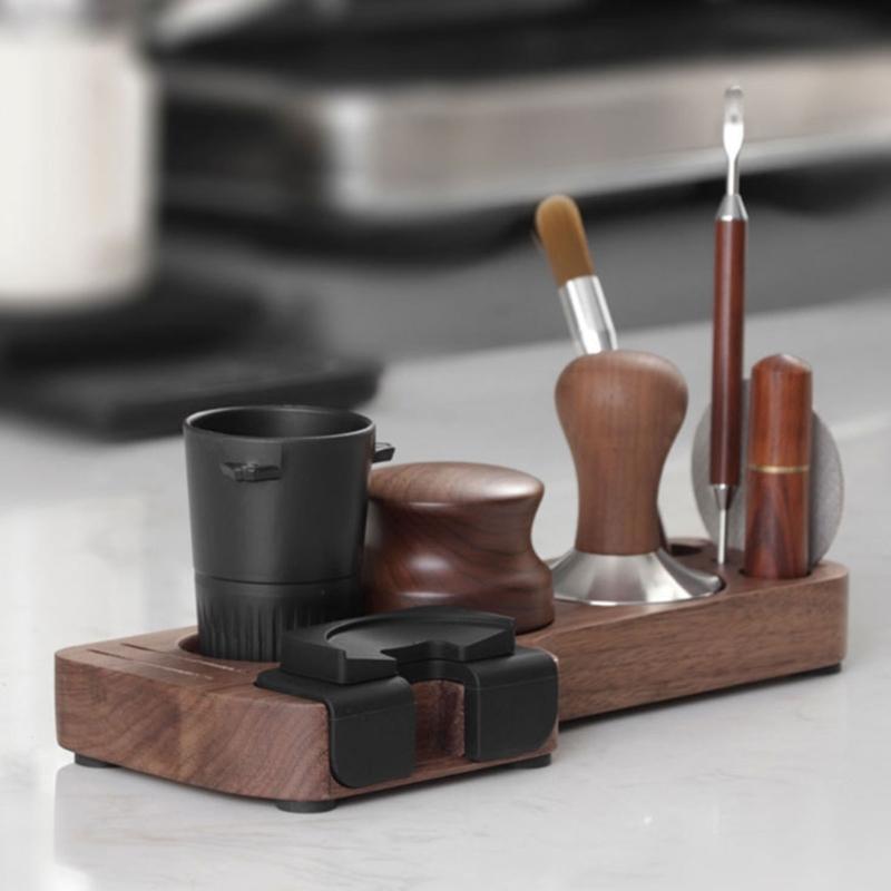 Drewniana Stacja Ubijaka Akcesoria do Kawy Uchwyt na Narzędzia do Kawy Drewniana Stacja Ubijaka Materiał Drewniany Prezent dla Miłośników Kawy