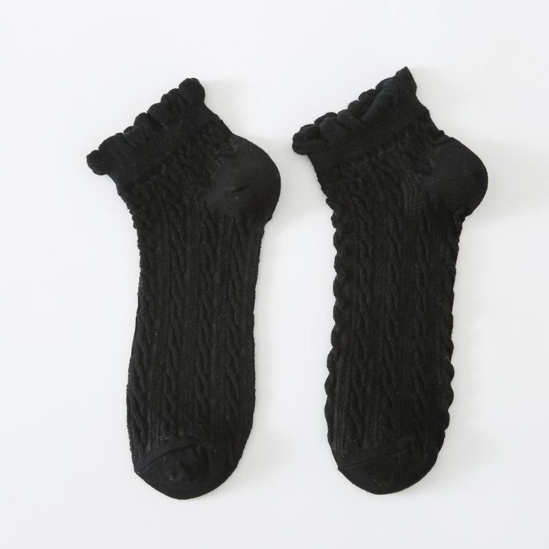5/10 Paar Bequeme Lässige und Vielseitige Frühling- und Sommersocken: Lässige Damen Kurzsocken Niedliche Netzspitze Atmungsaktiv Niedrig geschnitten Kurze Socken