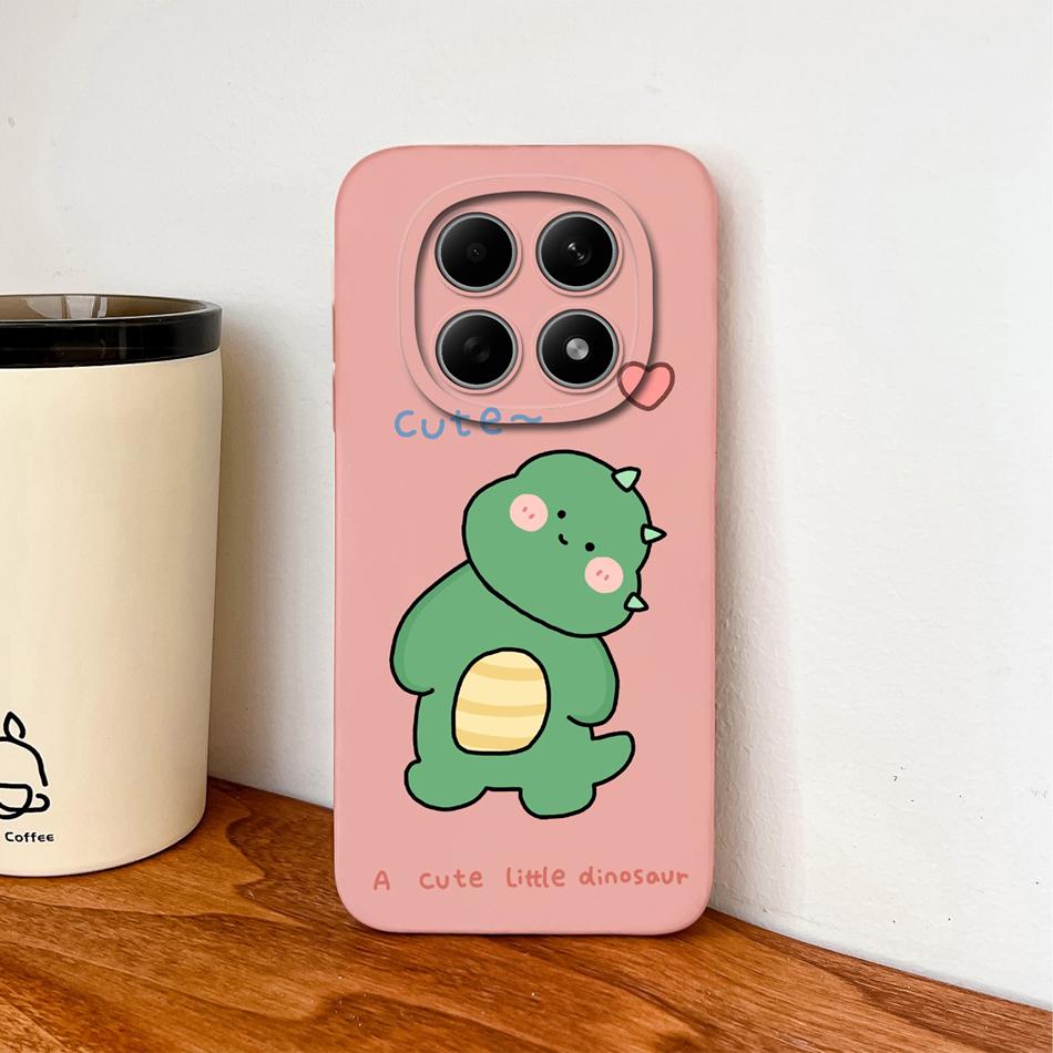 Cartoon Dinosaur Case For Poco M8 Pro 5G Back Cover For Poco M 8 Camera Lens Protection Soft Liquid Silicone Phone Protectors