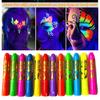 12pcs Noctilucent Human Body Painting Crayon Makeup Pigment For Halloween Costume Parties