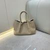 Small tote cowhide hand-woven bag removable shoulder strap for double-sided use