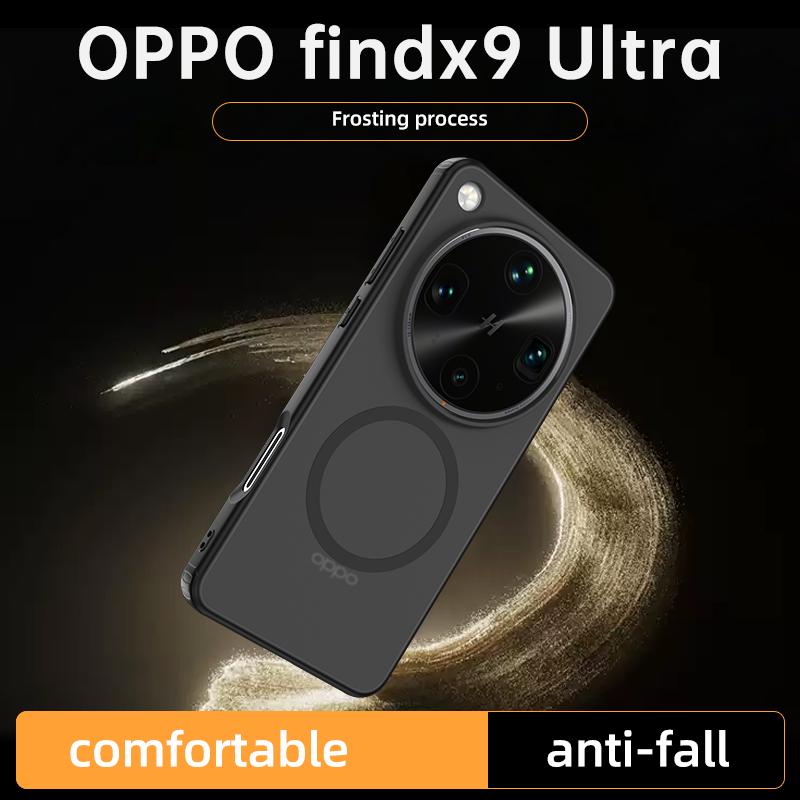 For Oppo Find X9 Ultra Case Magnetic Frosted Semi-transparent Baby Skin Raised Camera Lens Lips Hybrid Soft Cover