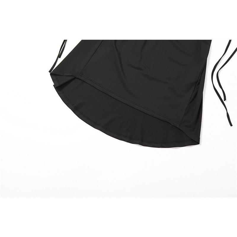Damen Sommer Neckholder Sexy Rückenfrei Schlank Paket Hüfte Temperament Kleider