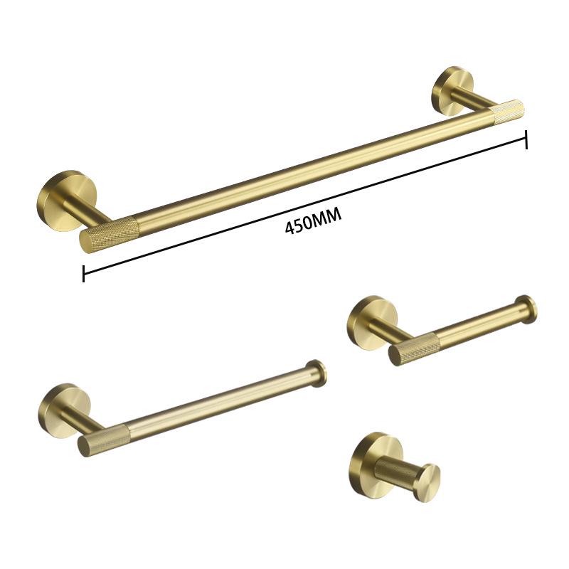 European Luxury Brass Bathroom Set: Knurled Towel Bar, Tissue Holder, Coat Hook, Toilet Brush, Soap Dispenser, Towel Ring.