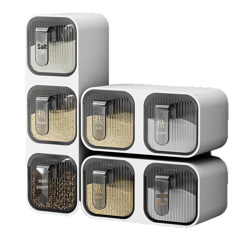 Wall-Mounted Punch-Free Dustproof Seasoning Box for Kitchen