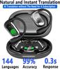 UYUXIO OWS AI Language Translator Earphone for iPhone Android with 144 Online Languages Real Time Translation Earbuds for