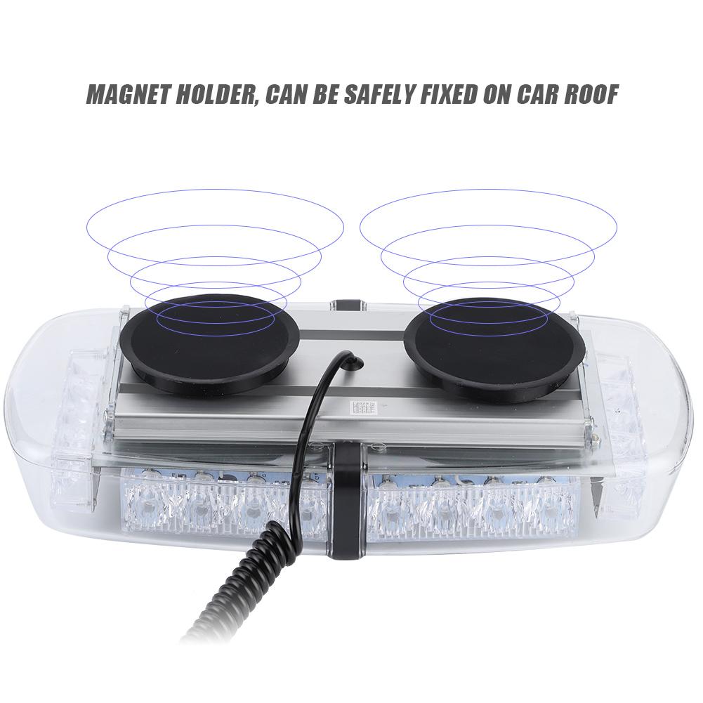 24 LED Strobe Light Car Roof Emergency Warning Flashlight 24W 7 Modes for Rescue Police Vehicle
