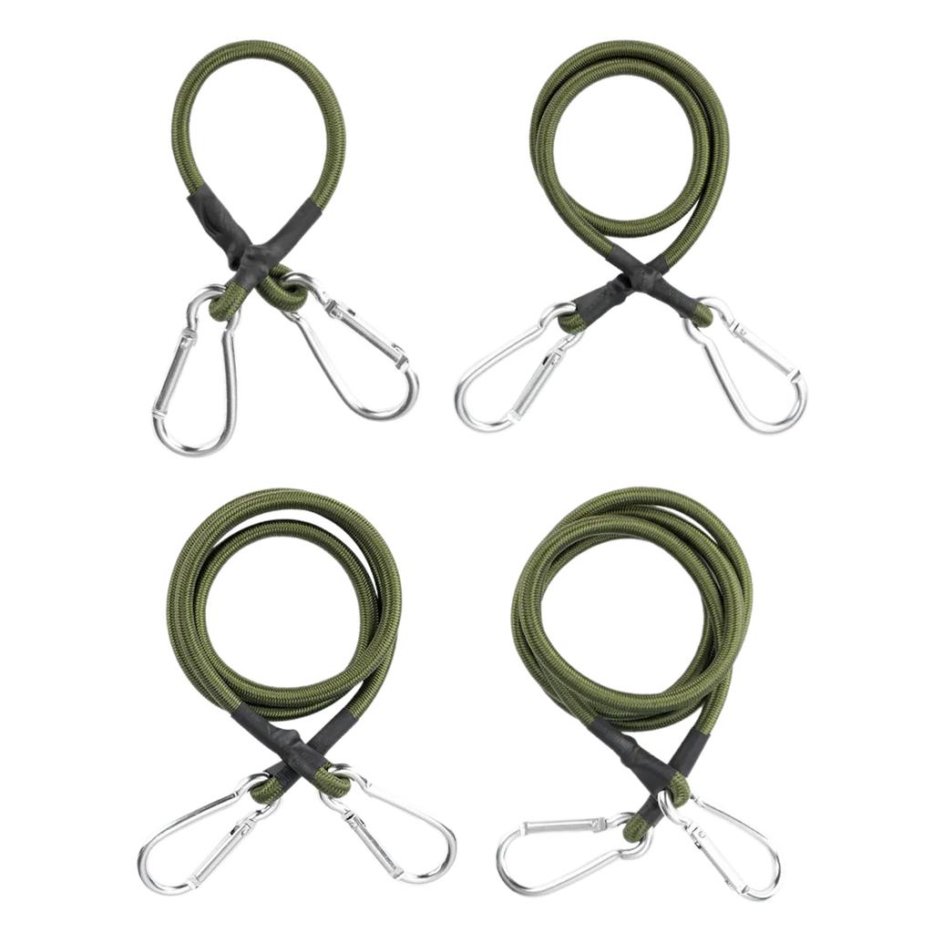 Heavy Duty Bungee Cord Elastic Tie Strap String with Carabiner Hook Strong Elastic Rope Cycling Luggage Packing Ropes