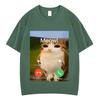 Meowl Is Calling Phone Call Meme Brainrot Funny Cat Owl Tshirts Unisexs Fashion Harajuku Short Sleeves Cotton Hiphop T Shirts