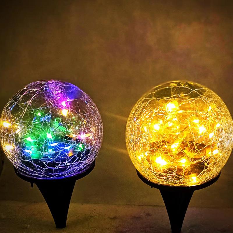 LED Solar Glass Ball Street & Garden Light: Waterproof, Outdoor Lawn Insert Landscape Light