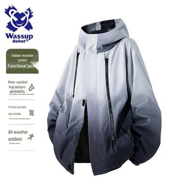 Wassup Sohot Men's Gradient Hooded Casual Jacket