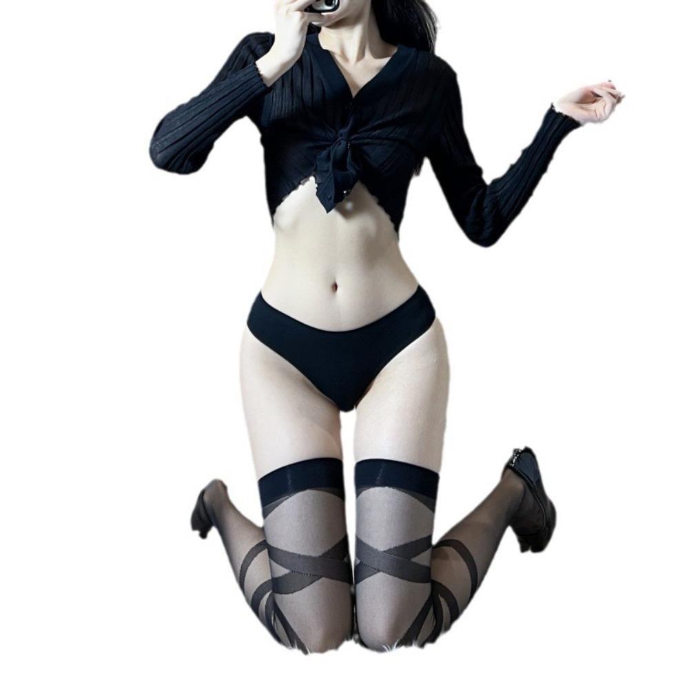 Seductive Sexy Babes Over The Knee Straps Stockings, Women's Spring and Summer Thin Pure Desire Sexy Sex Stockings Spot