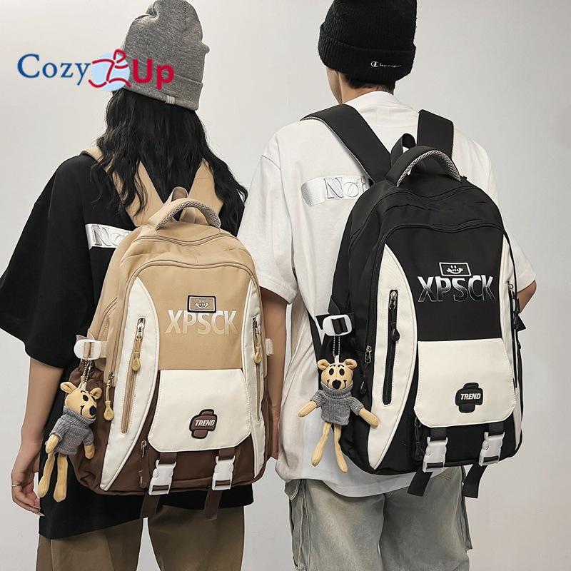 Burden-reducing All-match Female Large-capacity Letter Design Backpack Couple Leisure Backpack